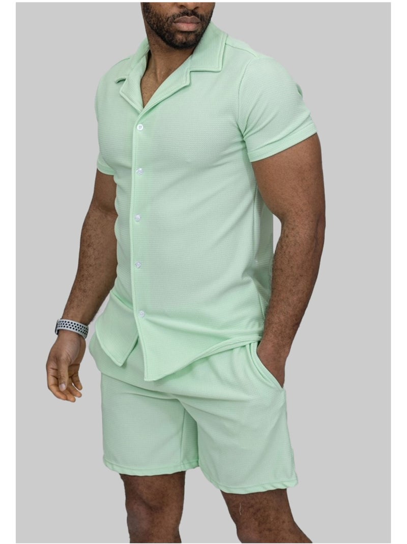 Pantalones cortos,Conjunto de camisa Kebello Verde - Kiabi