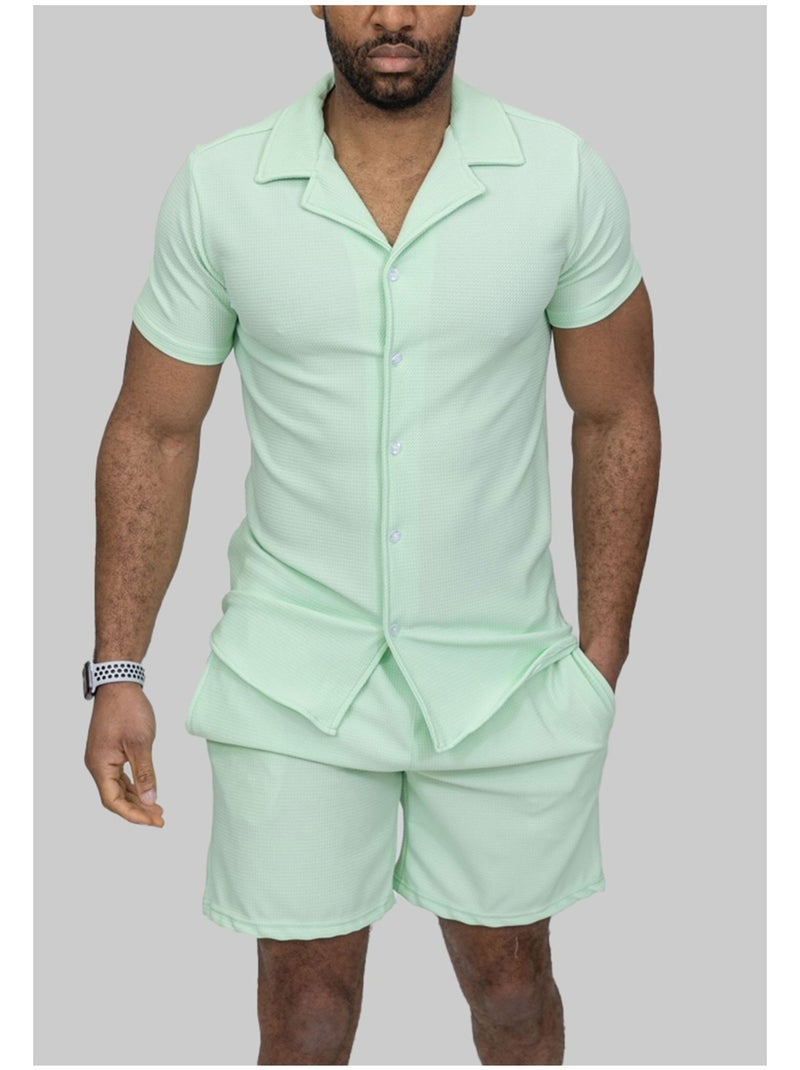 Pantalones cortos,Conjunto de camisa Kebello Verde - Kiabi