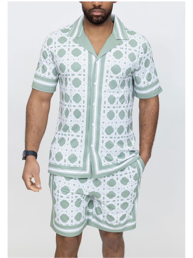 Pantalones cortos,Conjunto de camisa Kebello Verde - Kiabi
