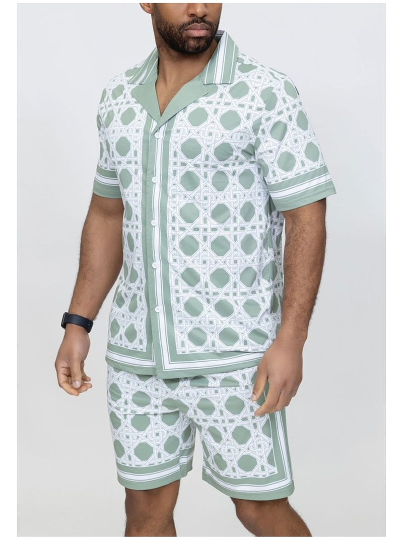 Pantalones cortos,Conjunto de camisa Kebello Verde - Kiabi