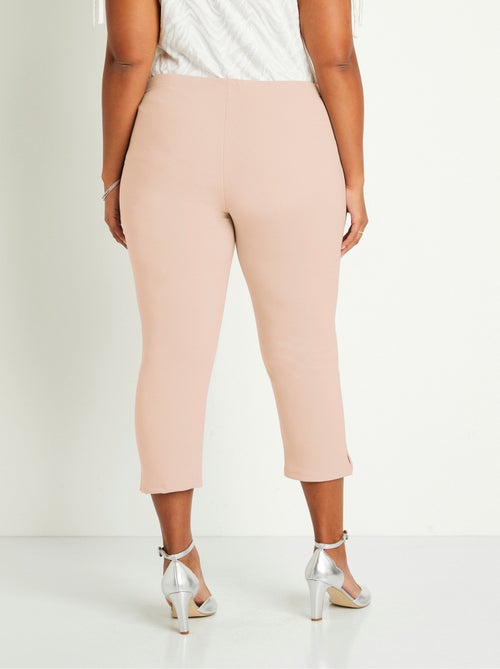 Pantalones cropped con cintura elástica de canalé - Afibel - Kiabi