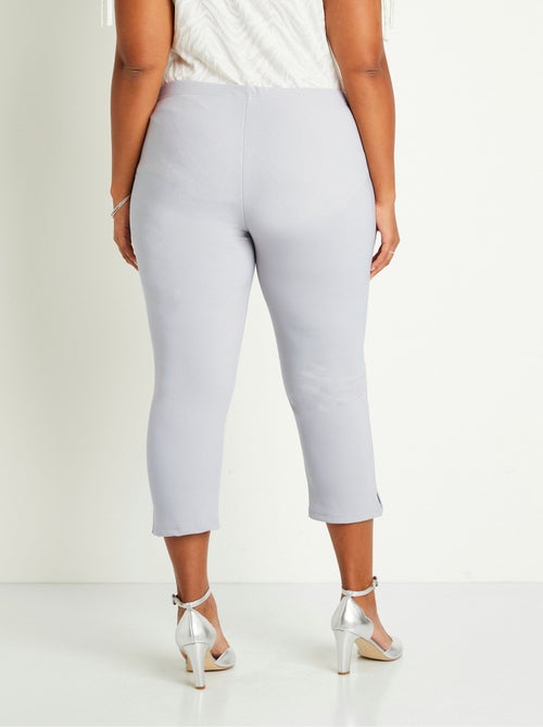 Pantalones cropped con cintura elástica de canalé - Afibel - Kiabi