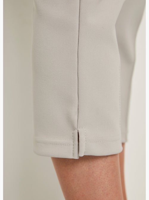 Pantalones cropped con cintura elástica de canalé - Afibel - Kiabi