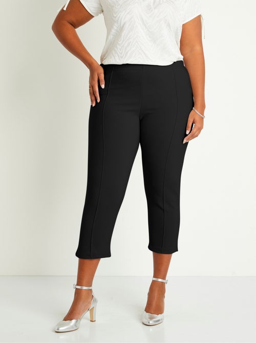 Pantalones cropped con cintura elástica de canalé - Afibel - Kiabi Pantalones cropped con cintura elástica de canalé - Afibel - Kiabi