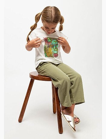 Pantalón culotte rosa para niña