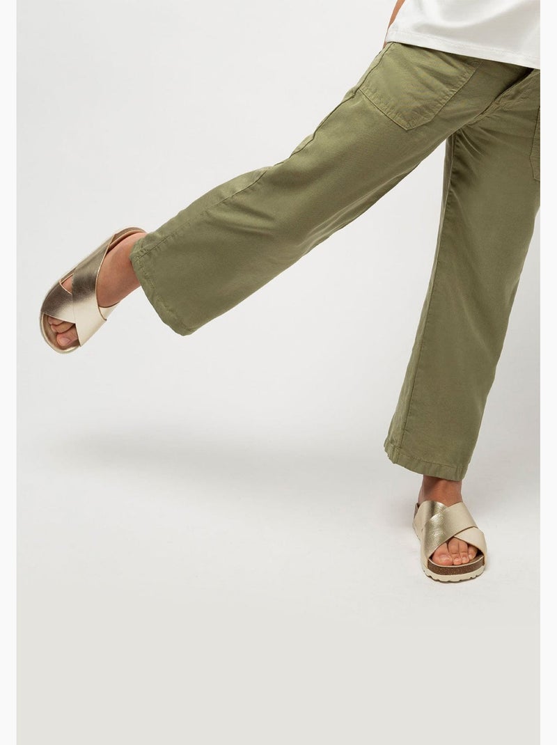 Pantalones culotte de niña kaki Verde claro - Kiabi