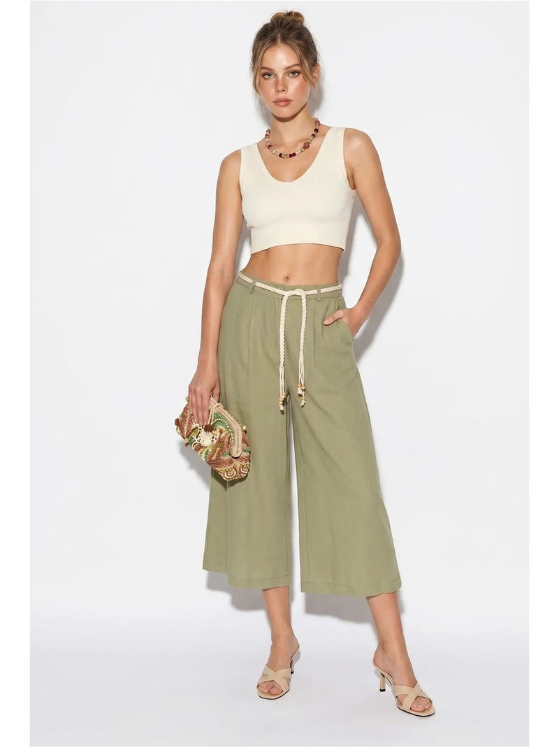 Pantalones culotte de poliéster para mujer lucci Caqui - Kiabi