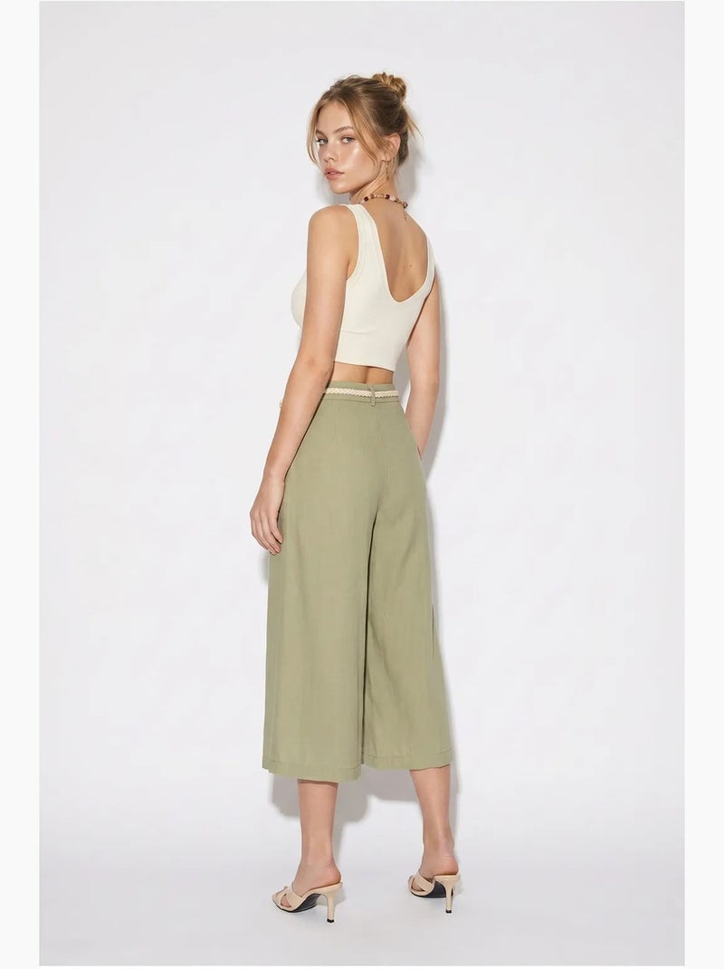 Pantalones culotte de poliéster para mujer lucci Caqui - Kiabi