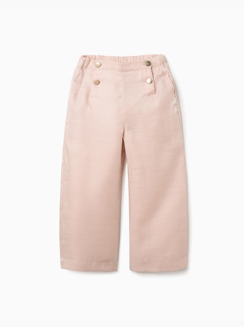 Pantalones de acetato con botones decorativos - Kiabi