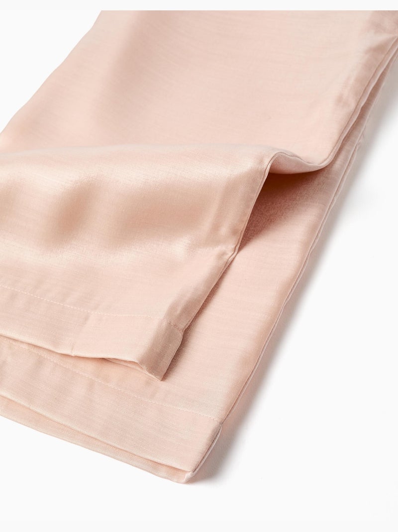 Pantalones de acetato con botones decorativos Rosa claro - Kiabi