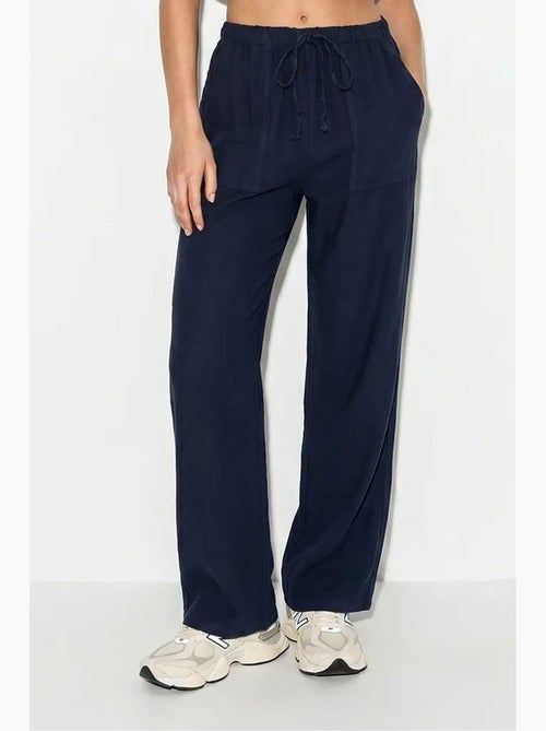 Pantalones de algodón de pernera ancha con cintura de cordón lucci - Kiabi Pantalones de algodón de pernera ancha con cintura de cordón lucci - Kiabi