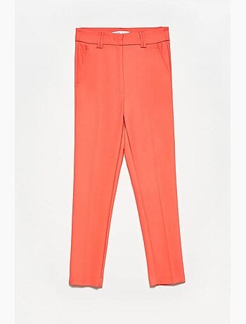 Pantalones de algodón de tiro alto y pernera recta dilvin