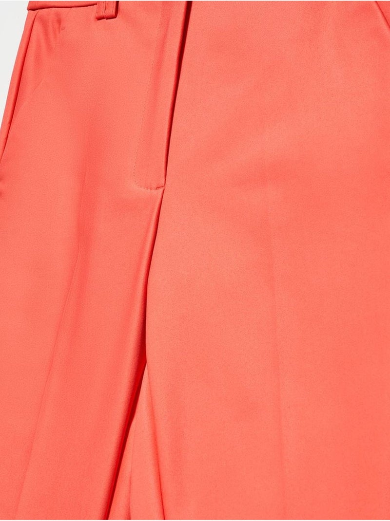 Pantalones de algodón de tiro alto y pernera recta dilvin Coral - Kiabi