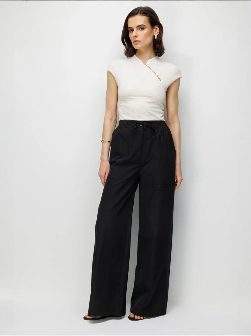 Pantalones de algodón mixray Negro - Kiabi