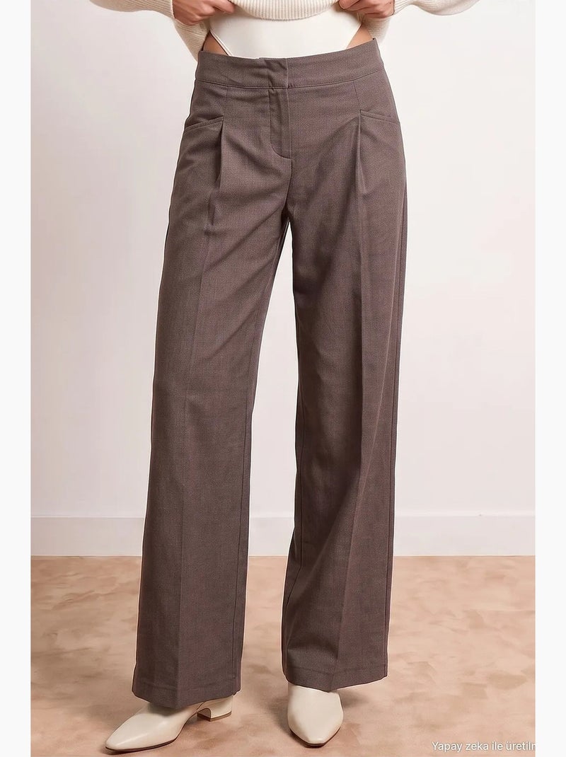 Pantalones de algodón para mujer dilvin Taupe - Kiabi