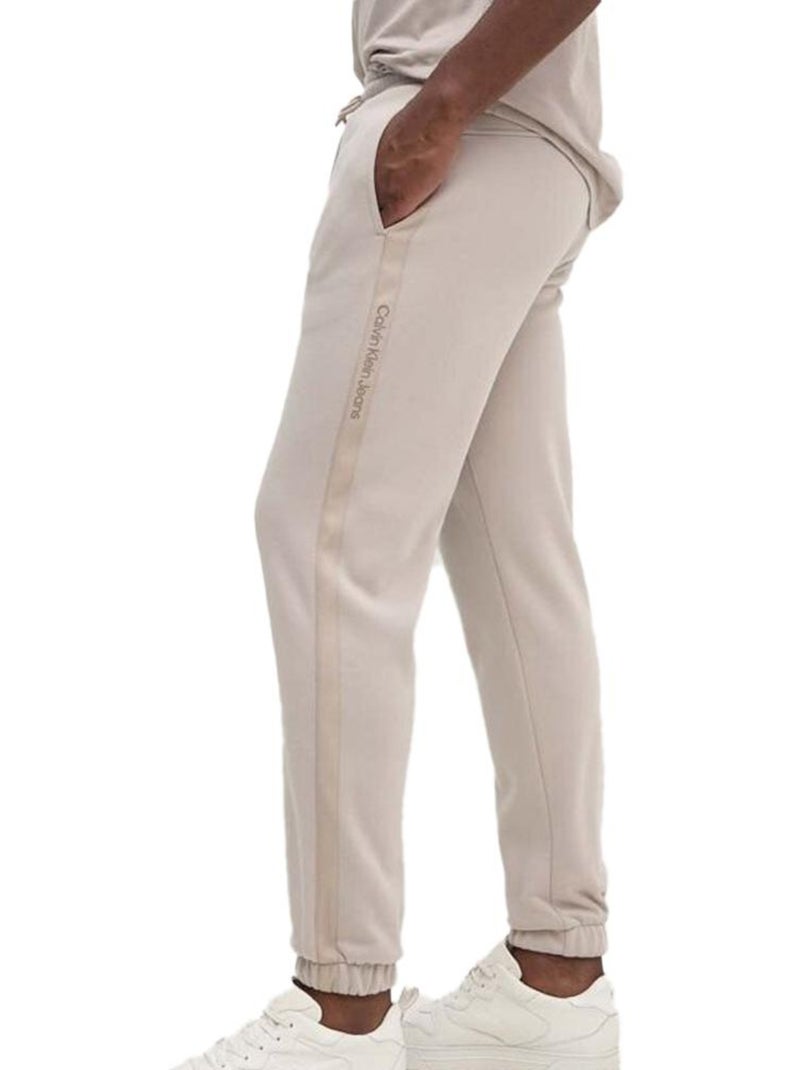 Pantalones de Chándal Calvin Klein Jeans con Logo para Mujer Beige - Kiabi