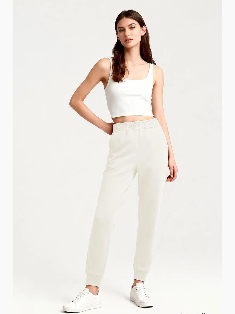 Pantalones de chándal de mujer de mezcla de algodón tommy Blanco roto - Kiabi