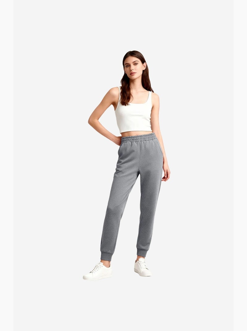 Pantalones de chándal de mujer de mezcla de algodón tommy Gris - Kiabi