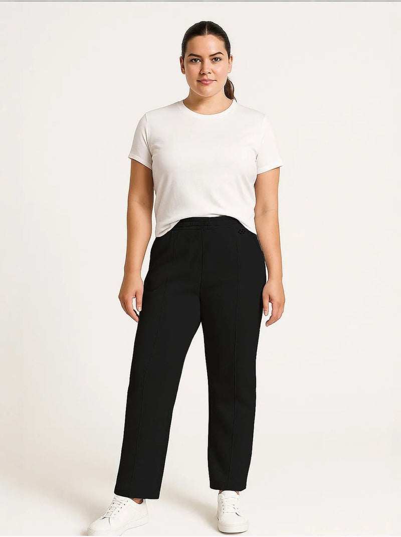 Pantalones de chándal de mujer de mezcla de algodón tommy Negro - Kiabi