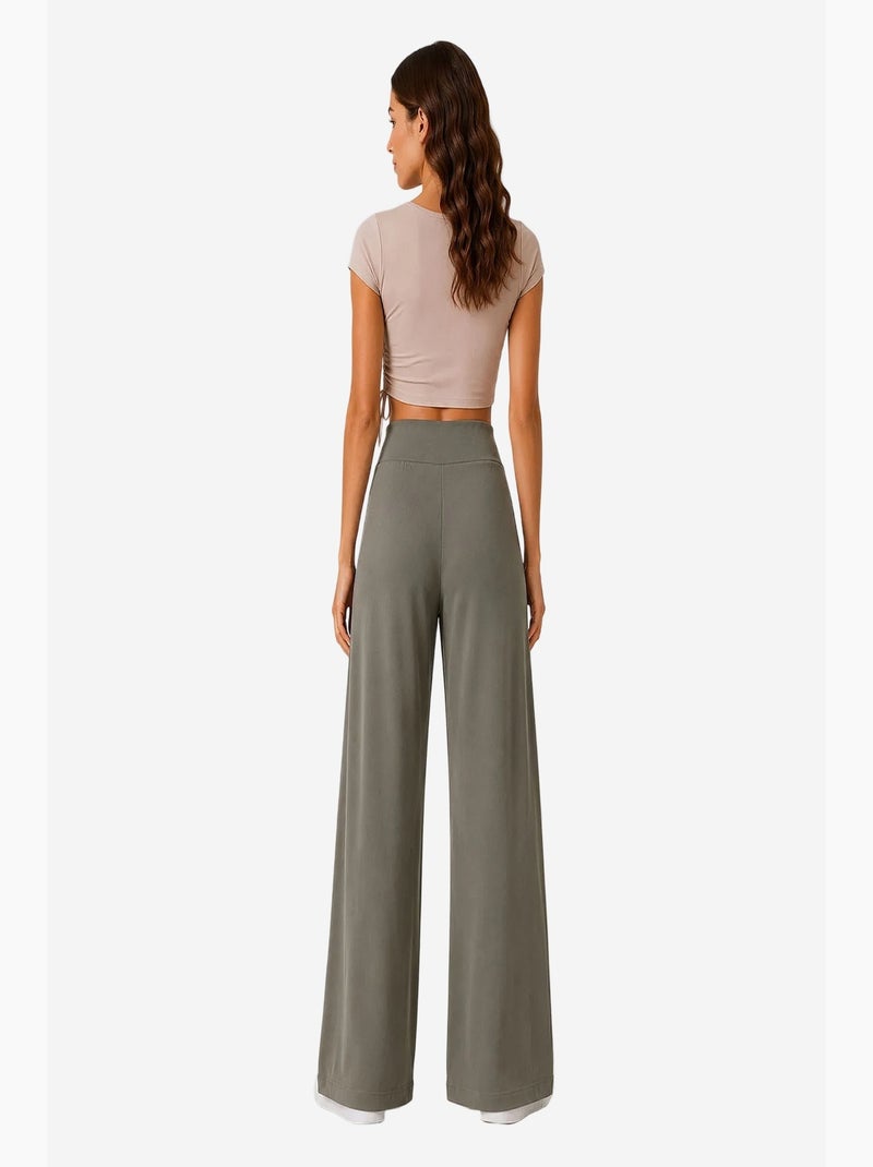 Pantalones de chándal de mujer en mezcla de viscosa tommy Caqui - Kiabi