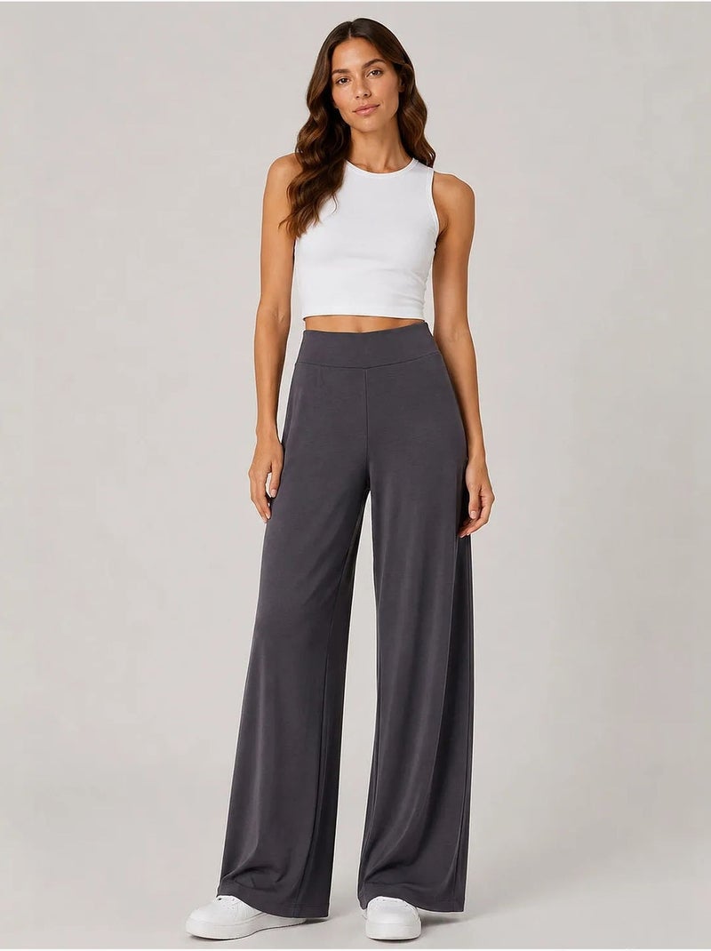 Pantalones de chándal de mujer en mezcla de viscosa tommy Gris negro - Kiabi