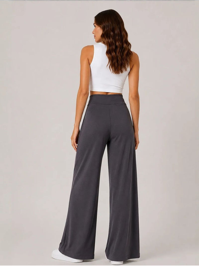 Pantalones de chándal de mujer en mezcla de viscosa tommy Gris negro - Kiabi