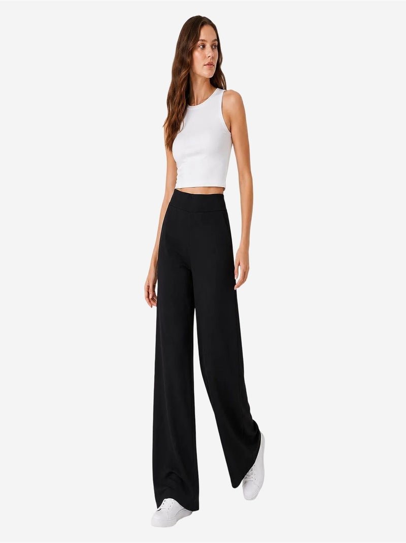 Pantalones de chándal de mujer en mezcla de viscosa tommy Negro - Kiabi