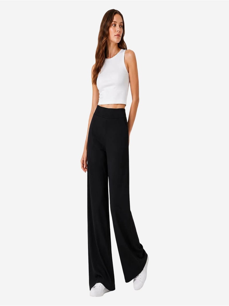 Pantalones de chándal de mujer en mezcla de viscosa tommy Negro - Kiabi