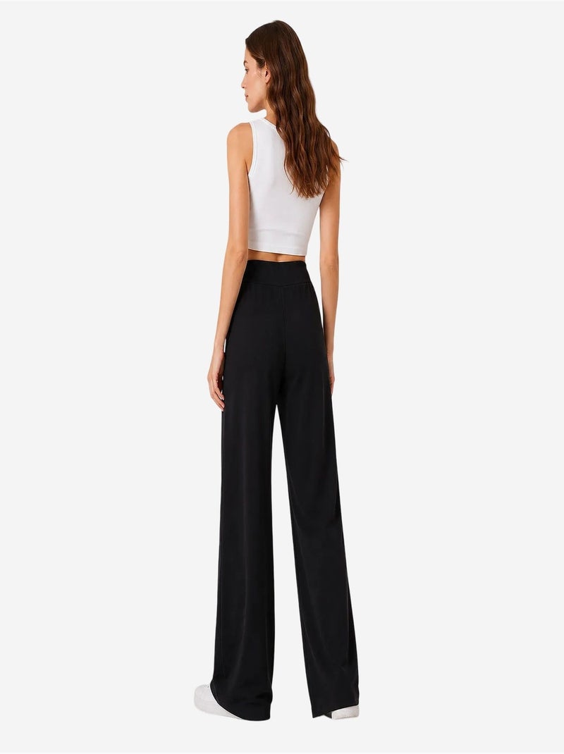 Pantalones de chándal de mujer en mezcla de viscosa tommy Negro - Kiabi