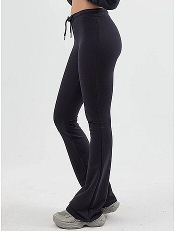 Pantalones de chándal de pierna acampanada de talle medio con cordón busem
