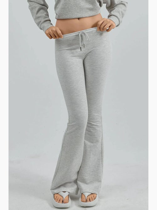 Pantalones de chándal de pierna acampanada de talle medio con cordón busem - Kiabi