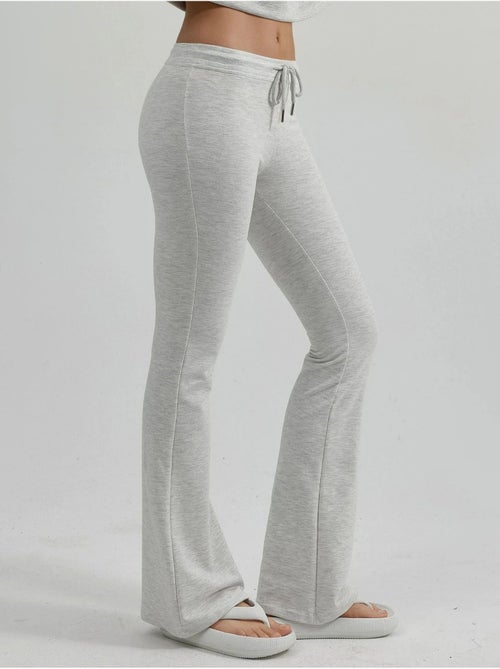 Pantalones de chándal de pierna acampanada de talle medio con cordón busem - Kiabi