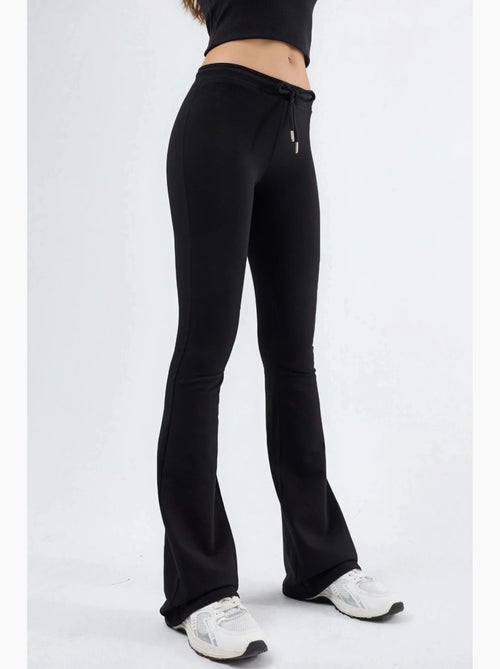 Pantalones de chándal de pierna acampanada de talle medio con cordón busem - Kiabi