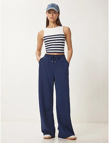Pantalones de chándal de pierna ancha con cintura de cordón istanbul