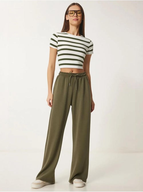Pantalones de chándal de pierna ancha con cintura de cordón istanbul - Kiabi