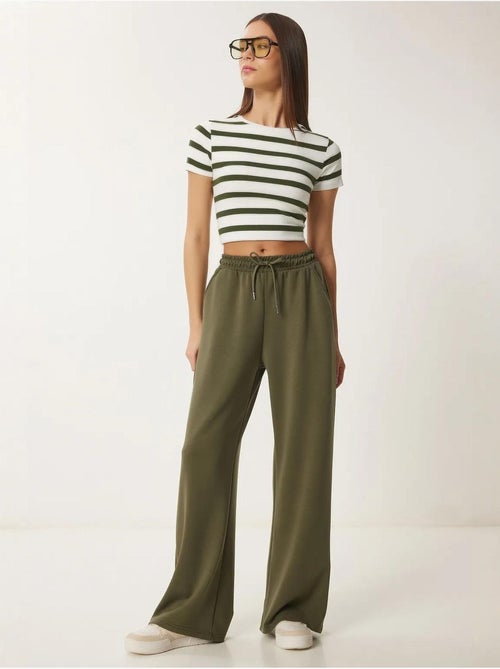 Pantalones de chándal de pierna ancha con cintura de cordón istanbul - Kiabi
