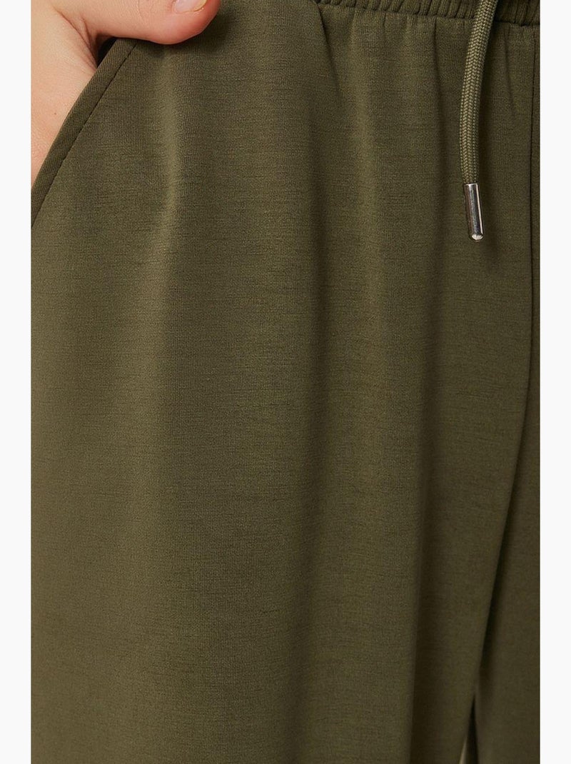 Pantalones de chándal de pierna ancha con cintura de cordón istanbul Caqui - Kiabi
