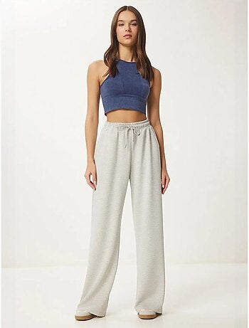 Pantalones de chándal de pierna ancha con cintura de cordón istanbul