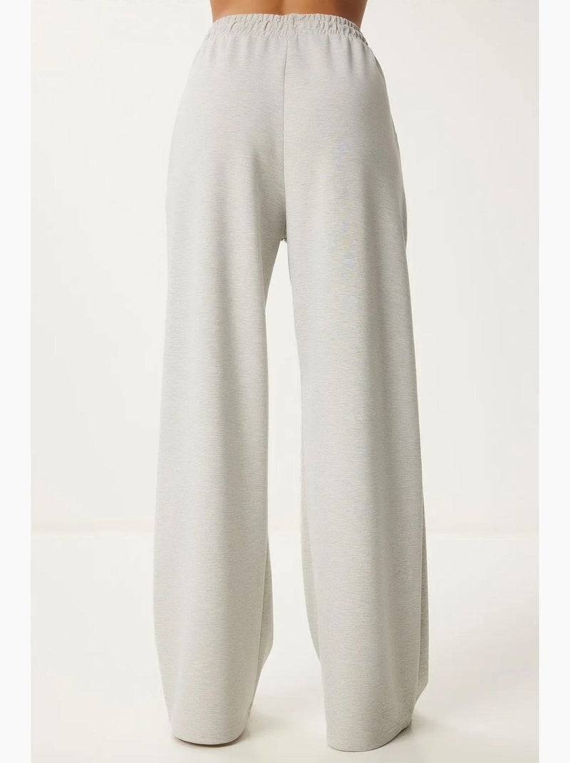 Pantalones de chándal de pierna ancha con cintura de cordón istanbul Gris claro - Kiabi