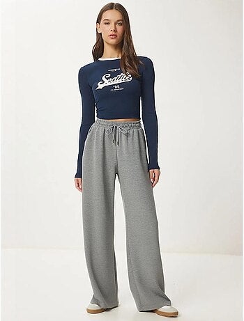 Pantalones de chándal de pierna ancha con cintura de cordón istanbul