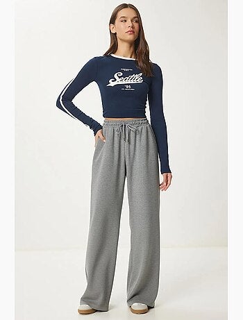 Pantalones de chándal de pierna ancha con cintura de cordón istanbul
