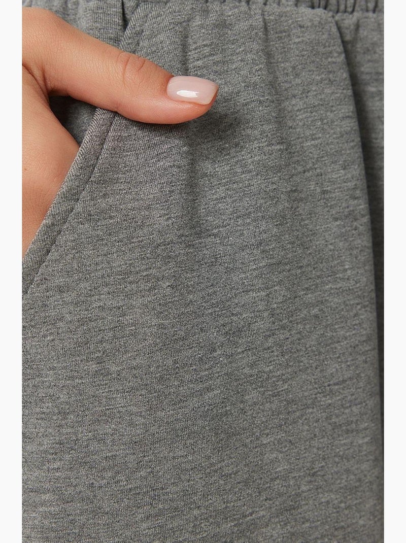 Pantalones de chándal de pierna ancha con cintura de cordón istanbul Gris negro - Kiabi