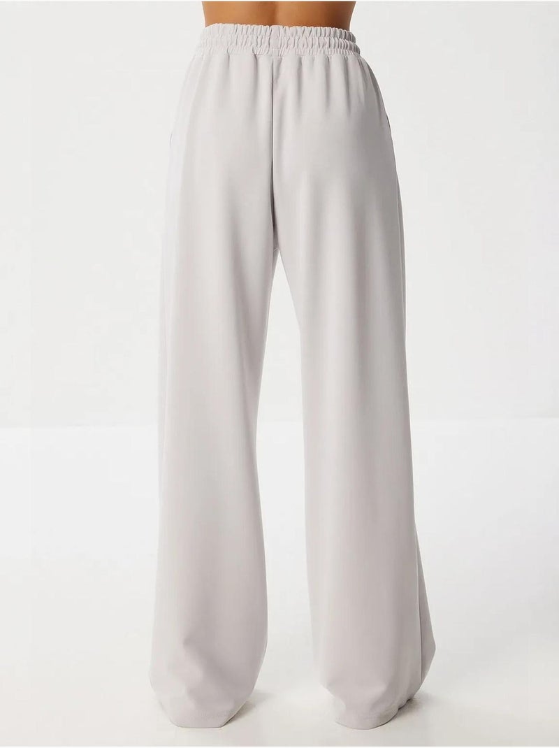 Pantalones de chándal de pierna ancha con cintura de cordón istanbul Gris perla - Kiabi