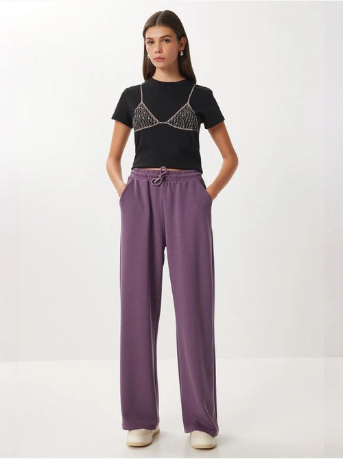 Pantalones de chándal de pierna ancha con cintura de cordón istanbul - Kiabi