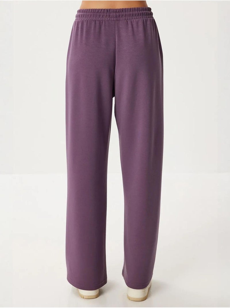 Pantalones de chándal de pierna ancha con cintura de cordón istanbul Malva - Kiabi