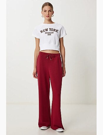 Pantalones de chándal de pierna ancha con cintura de cordón istanbul