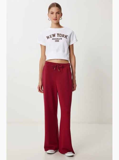 Pantalones de chándal de pierna ancha con cintura de cordón istanbul - Kiabi