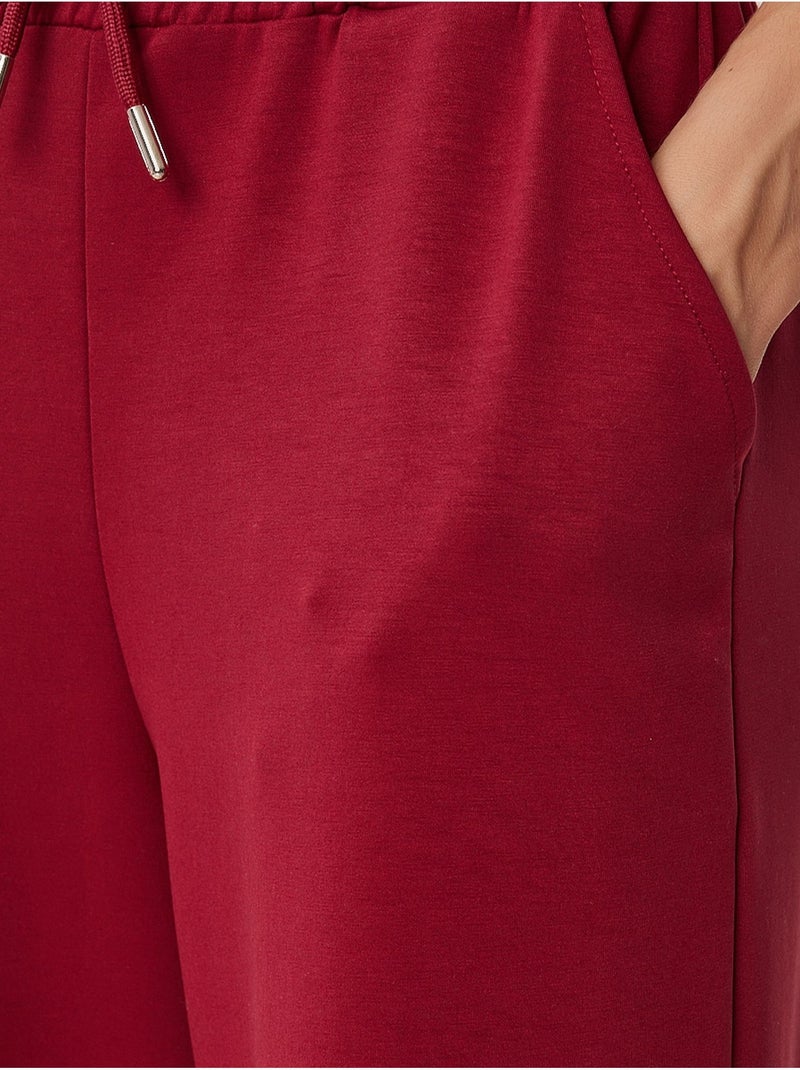 Pantalones de chándal de pierna ancha con cintura de cordón istanbul Rojo cachemira - Kiabi