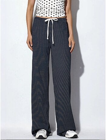 Pantalones de chándal de rayas de pernera recta busem
