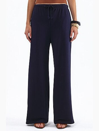 Pantalones de chándal en mezcla de algodón de pierna recta para mujer busem